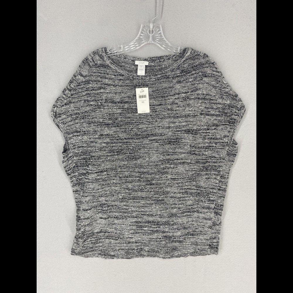 J Jill Pure Jill Womens Top Size X-Small Black White Linen Sleeveless
